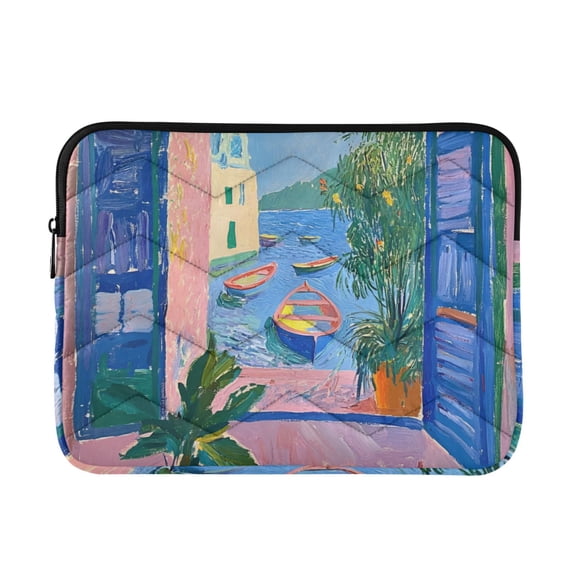 FORMRS 15-15.6 inch Laptop Sleeve Case Soft Carrying Quilted Computer Bag Cover, Purple Window