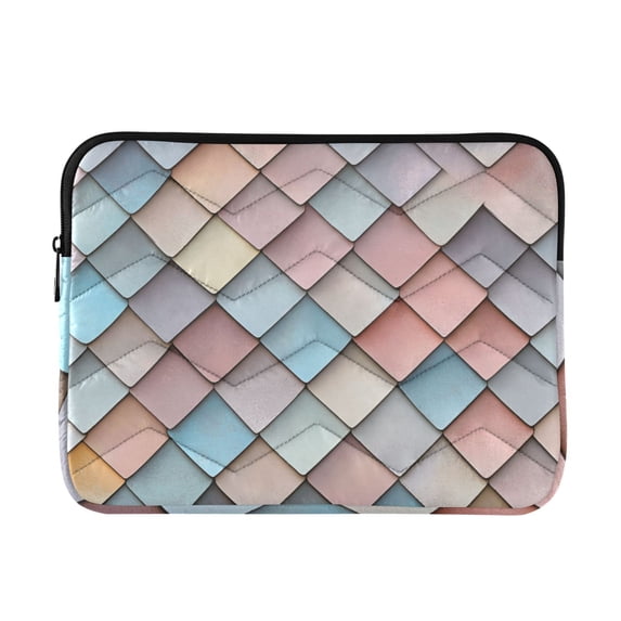 FORMRS 15-15.6 inch Laptop Sleeve Case Soft Carrying Quilted Computer Bag Cover, Red Art Pattern