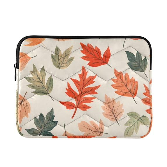 FORMRS 15-15.6 inch Laptop Sleeve Case Soft Carrying Quilted Computer Bag Cover, Red Autumn Leaves