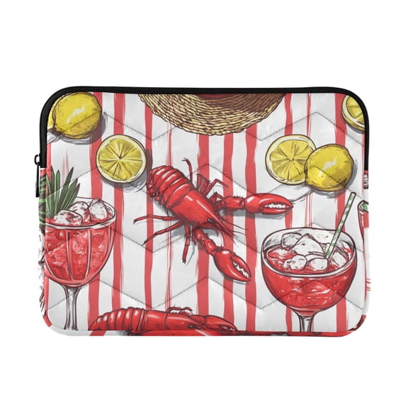 FORMRS 15-15.6 inch Laptop Sleeve Case Soft Carrying Quilted Computer Bag Cover, Red Lobster