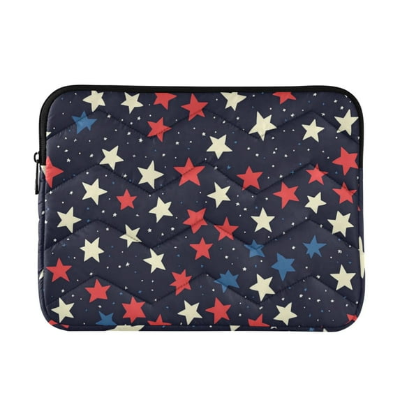 FORMRS 15"-15.6" Laptop Sleeve Protective Case Soft Carrying Quilted Computer Bag Cover, Red Starry Pattern