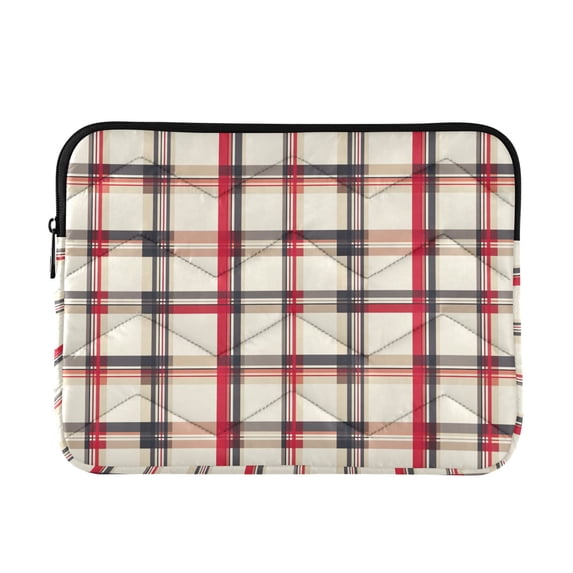 FORMRS 15-15.6 inch Laptop Sleeve Case Soft Carrying Quilted Computer Bag Cover, Red Tartan