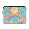 thumbnail image 1 of FORMRS 15"-15.6" Laptop Sleeve Protective Case Soft Carrying Quilted Computer Bag Cover, Retro Blue Rainbow, 1 of 7