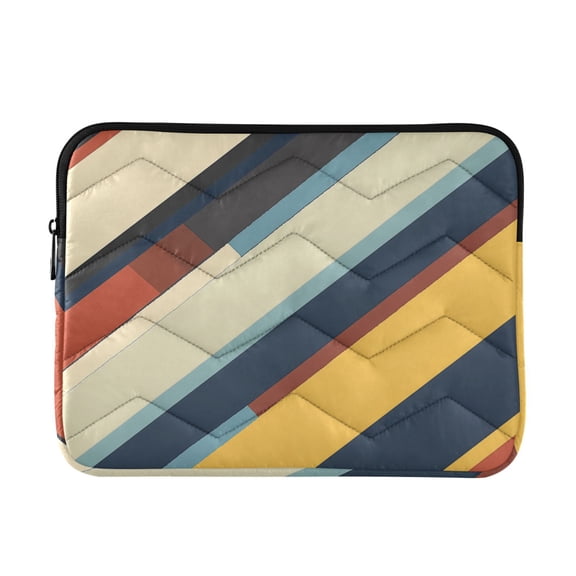 FORMRS 15-15.6 inch Laptop Sleeve Case Soft Carrying Quilted Computer Bag Cover, Retro Colorful Stripes