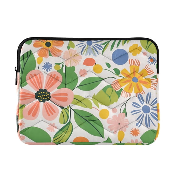 FORMRS 15"-15.6" Laptop Sleeve Protective Case Soft Carrying Quilted Computer Bag Cover, Retro Pink Floral