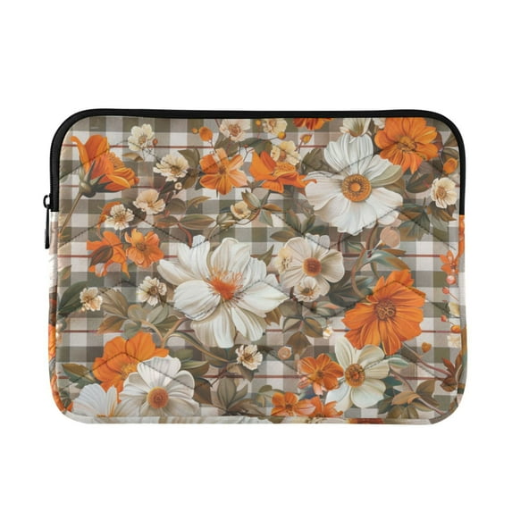 FORMRS 15-15.6 inch Laptop Sleeve Case Soft Carrying Quilted Computer Bag Cover, Rustic Floral
