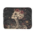 thumbnail image 1 of FORMRS 15-15.6 inch Laptop Sleeve Case Soft Carrying Quilted Computer Bag Cover, Skeleton with Flowers Pattern, 1 of 7