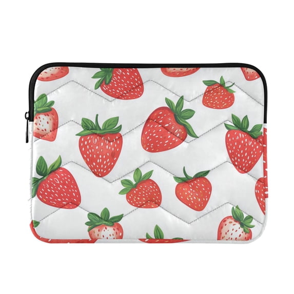 FORMRS 15-15.6 inch Laptop Sleeve Case Soft Carrying Quilted Computer Bag Cover, Strawberry