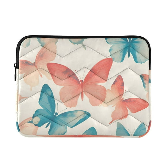 FORMRS 15-15.6 inch Laptop Sleeve Case Soft Carrying Quilted Computer Bag Cover, Watercolor Butterflies