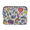 thumbnail image 1 of FORMRS 15-15.6 inch Laptop Sleeve Case Soft Carrying Quilted Computer Bag Cover, White Doodle Pattern, 1 of 7