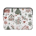 thumbnail image 1 of FORMRS 15-15.6 inch Laptop Sleeve Case Soft Carrying Quilted Computer Bag Cover, White Nordic Christmas House, 1 of 7