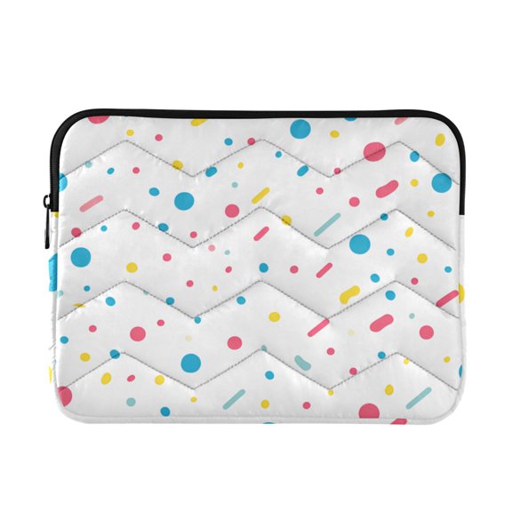 FORMRS 15-15.6 inch Laptop Sleeve Case Soft Carrying Quilted Computer Bag Cover, White Retro Pattern