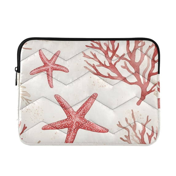 FORMRS 15-15.6 inch Laptop Sleeve Case Soft Carrying Quilted Computer Bag Cover, White Starfish