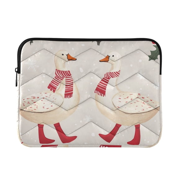 FORMRS 15"-15.6" Laptop Sleeve Protective Case Soft Carrying Quilted Computer Bag Cover, Winter Geese