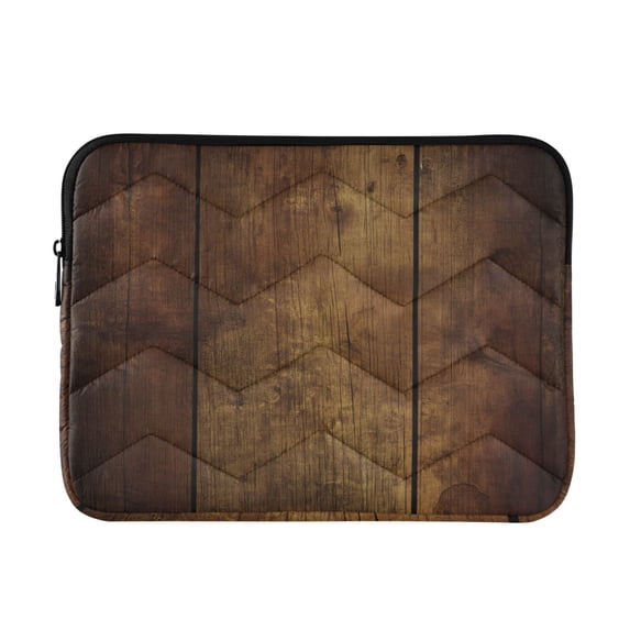 FORMRS 15"-15.6" Laptop Sleeve Protective Case Soft Carrying Quilted Computer Bag Cover, Wood Grain