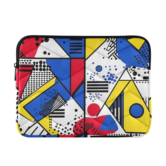 FORMRS 15"-15.6" Laptop Sleeve Protective Case Soft Carrying Quilted Computer Bag Cover, Yelllow Simple Shapes