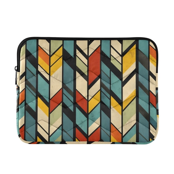 FORMRS 15"-15.6" Laptop Sleeve Protective Case Soft Carrying Quilted Computer Bag Cover, Yellow Geometric