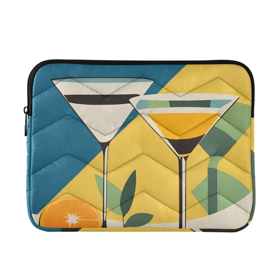 FORMRS 15"-15.6" Laptop Sleeve Protective Case Soft Carrying Quilted Computer Bag Cover, Yellow Glasses