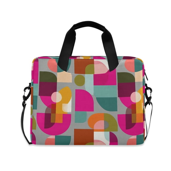 FORMRS 16" Laptop Bag Carrying Sleeve Case with Handle Travel Shoulder Briefcase, Abstract Geometric Pattern