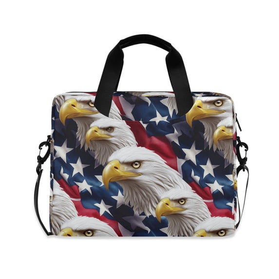 FORMRS 16" Laptop Bag Carrying Sleeve Case with Handle Travel Shoulder Briefcase, American Eagle Pattern
