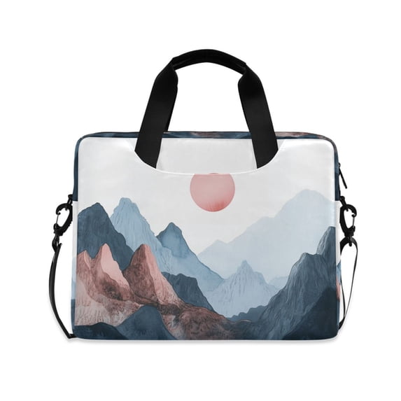 FORMRS 16" Laptop Bag Carrying Sleeve Case with Handle Travel Shoulder Briefcase, Art Mountain and Sun Pattern