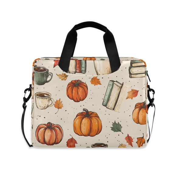 FORMRS 16" Laptop Bag Carrying Sleeve Case with Handle Travel Shoulder Briefcase, Beige Fall Coffee