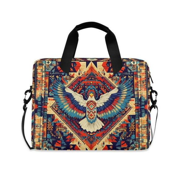FORMRS 16" Laptop Sleeve Bag Carrying Case with Handle Travel Shoulder Briefcase, Beige Geometric Eagle