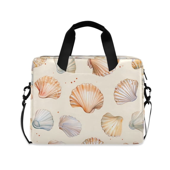 FORMRS 16" Laptop Bag Carrying Sleeve Case with Handle Travel Shoulder Briefcase, Beige Seashell