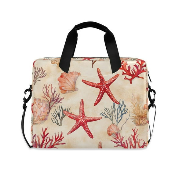 FORMRS 16" Laptop Sleeve Bag Carrying Case with Handle Travel Shoulder Briefcase, Beige Starfish