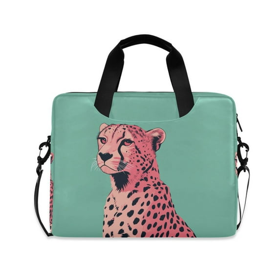 FORMRS 16" Laptop Sleeve Bag Carrying Case with Handle Travel Shoulder Briefcase, Big Pink Cheetah