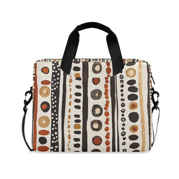 FORMRS 16" Laptop Bag Carrying Sleeve Case with Handle Travel Shoulder Briefcase, Black Abstract Dots