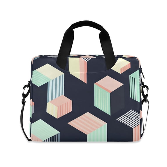 FORMRS 16" Laptop Sleeve Bag Carrying Case with Handle Travel Shoulder Briefcase, Black Cubes