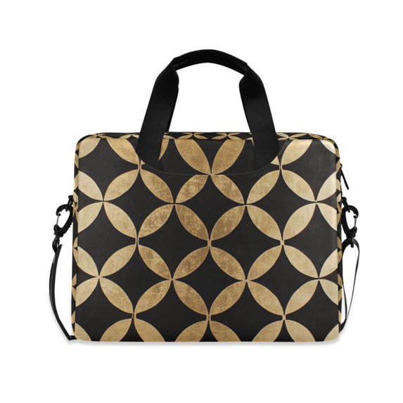 FORMRS 16" Laptop Bag Carrying Sleeve Case with Handle Travel Shoulder Briefcase, Black Geometric