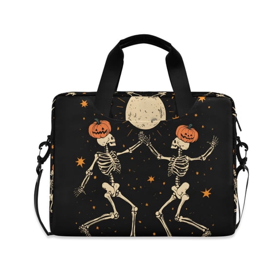 FORMRS 16" Laptop Bag Carrying Sleeve Case with Handle Travel Shoulder Briefcase, Black Halloween Dancing