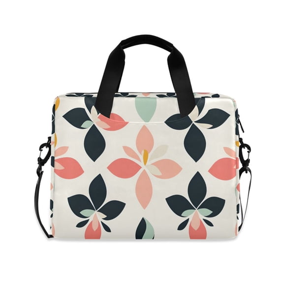 FORMRS 16" Laptop Bag Carrying Sleeve Case with Handle Travel Shoulder Briefcase, Black Retro Flower