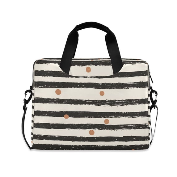FORMRS 16" Laptop Bag Carrying Sleeve Case with Handle Travel Shoulder Briefcase, Black Stripes