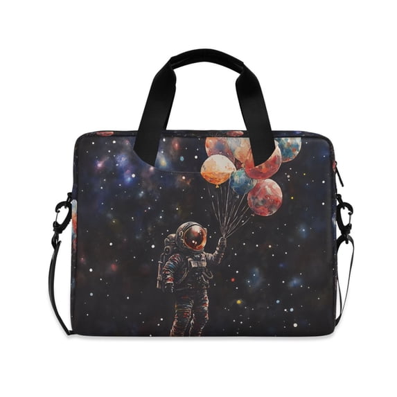 FORMRS 16" Laptop Bag Carrying Sleeve Case with Handle Travel Shoulder Briefcase, Black Watercolor Space