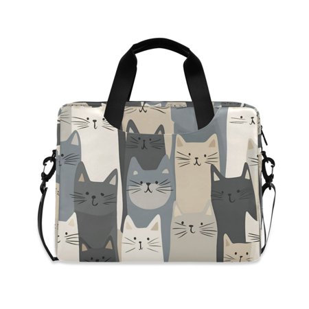 FORMRS 16" Laptop Bag Carrying Sleeve Case with Handle Travel Shoulder Briefcase, Blue Cute Cats