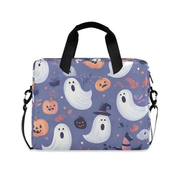 FORMRS 16" Laptop Bag Carrying Sleeve Case with Handle Travel Shoulder Briefcase, Blue Cute Halloween