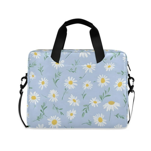 FORMRS 16" Laptop Sleeve Bag Carrying Case with Handle Travel Shoulder Briefcase, Blue Daisy Pattern