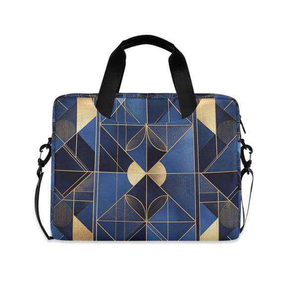 FORMRS 16" Laptop Bag Carrying Sleeve Case with Handle Travel Shoulder Briefcase, Blue Geometric Pattern