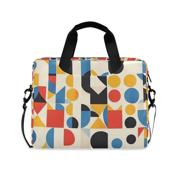 FORMRS 16" Laptop Bag Carrying Sleeve Case with Handle Travel Shoulder Briefcase, Blue Geometric