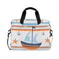 thumbnail image 1 of FORMRS 16" Laptop Bag Carrying Sleeve Case with Handle Travel Shoulder Briefcase, Blue Nautical Pattern, 1 of 8