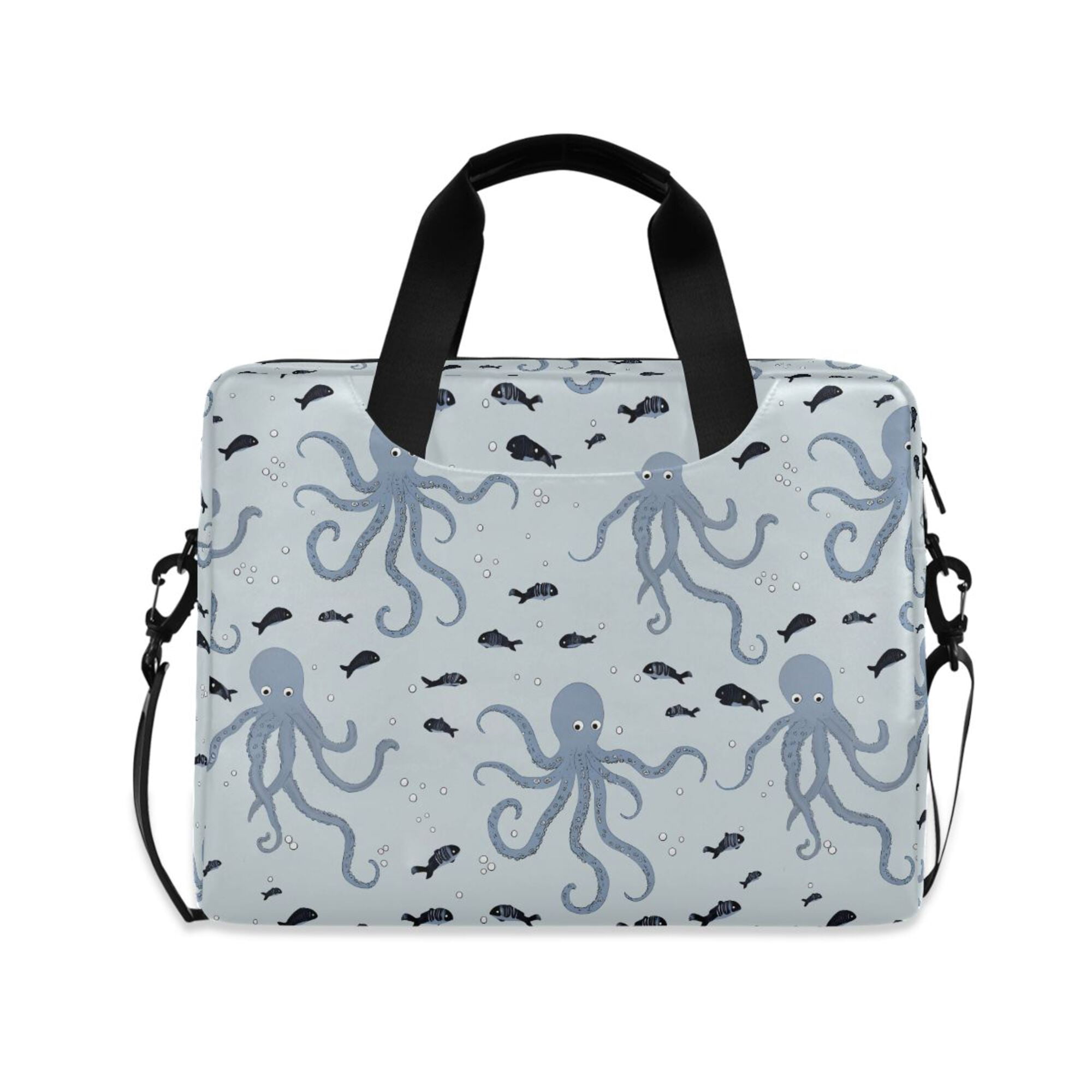 FORMRS 16" Laptop Bag Carrying Sleeve Case with Handle Travel Shoulder Briefcase, Blue Octopus Pattern