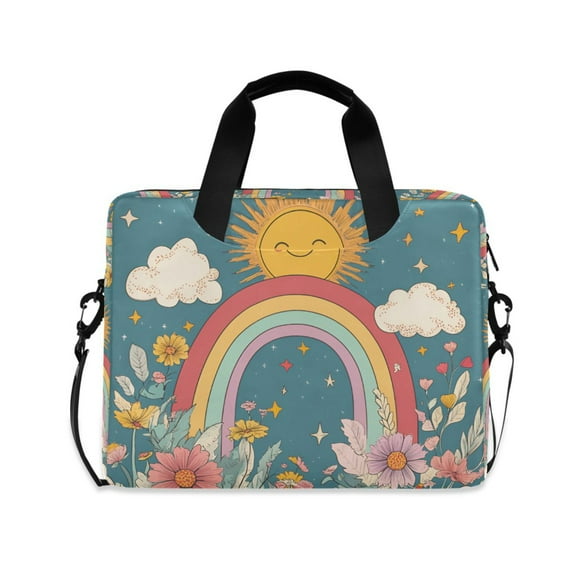 FORMRS 16" Laptop Sleeve Bag Carrying Case with Handle Travel Shoulder Briefcase, Blue Rainbow
