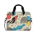 thumbnail image 1 of FORMRS 16" Laptop Bag Carrying Sleeve Case with Handle Travel Shoulder Briefcase, Blue Retro Print, 1 of 8