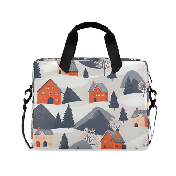 FORMRS 16" Laptop Bag Carrying Sleeve Case with Handle Travel Shoulder Briefcase, Blue Snow Houses