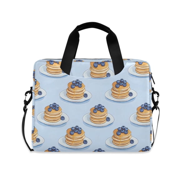 FORMRS 16" Laptop Bag Carrying Sleeve Case with Handle Travel Shoulder Briefcase, Blueberry Pancake Pattern
