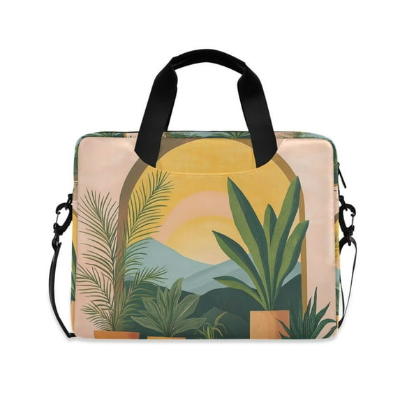 FORMRS 16" Laptop Sleeve Bag Carrying Case with Handle Travel Shoulder Briefcase, Boho Plants