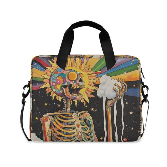 FORMRS 16" Laptop Sleeve Bag Carrying Case with Handle Travel Shoulder Briefcase, Bright Skeleton